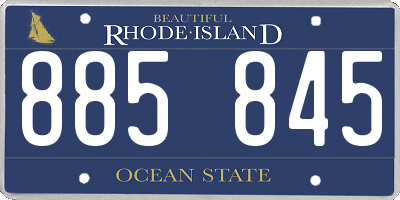 RI license plate 885845