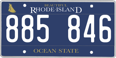RI license plate 885846
