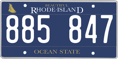 RI license plate 885847