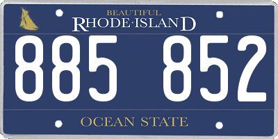 RI license plate 885852