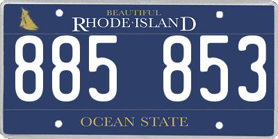 RI license plate 885853
