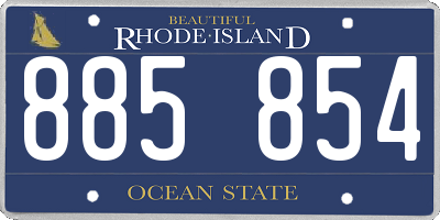 RI license plate 885854
