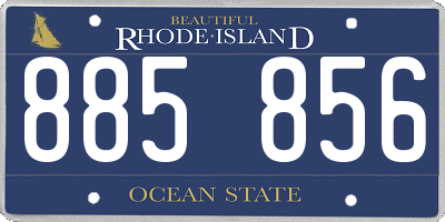 RI license plate 885856