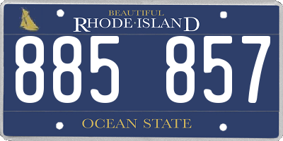 RI license plate 885857