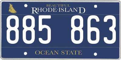 RI license plate 885863