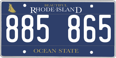 RI license plate 885865
