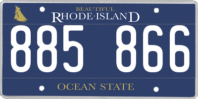 RI license plate 885866