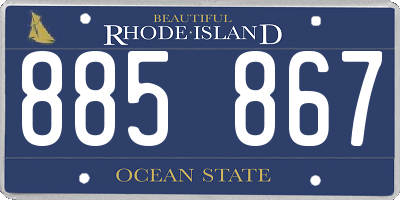 RI license plate 885867