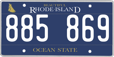 RI license plate 885869
