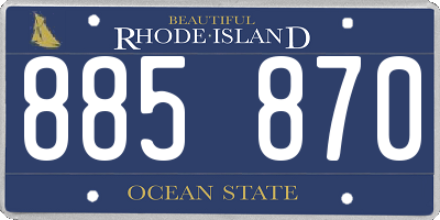 RI license plate 885870