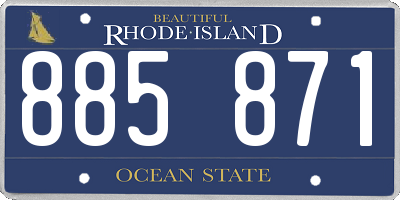 RI license plate 885871