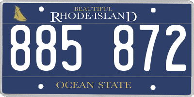 RI license plate 885872