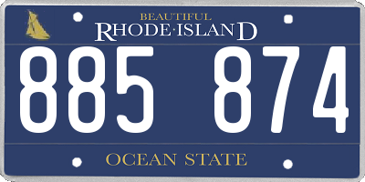 RI license plate 885874