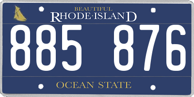 RI license plate 885876