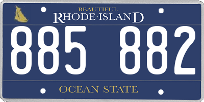 RI license plate 885882