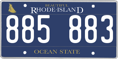 RI license plate 885883