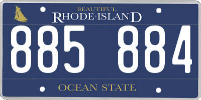 RI license plate 885884