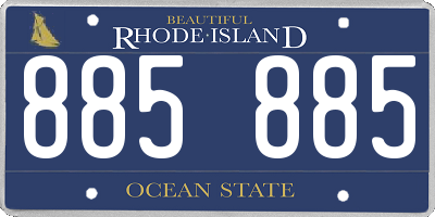 RI license plate 885885