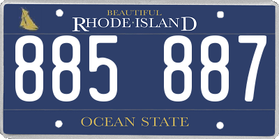 RI license plate 885887