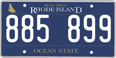 RI license plate 885899
