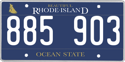 RI license plate 885903