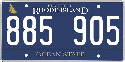 RI license plate 885905