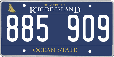 RI license plate 885909