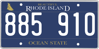 RI license plate 885910