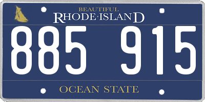 RI license plate 885915