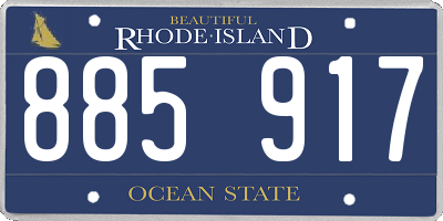 RI license plate 885917