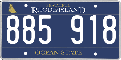 RI license plate 885918