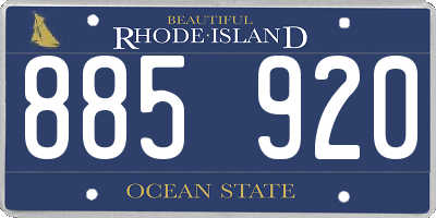 RI license plate 885920