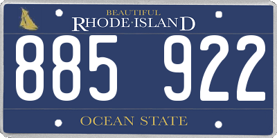 RI license plate 885922