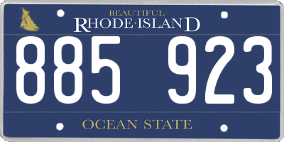 RI license plate 885923