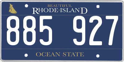 RI license plate 885927