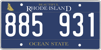 RI license plate 885931