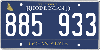 RI license plate 885933