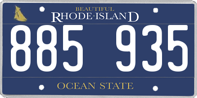 RI license plate 885935
