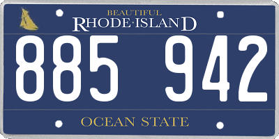 RI license plate 885942