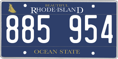 RI license plate 885954