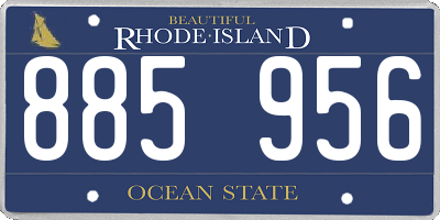 RI license plate 885956