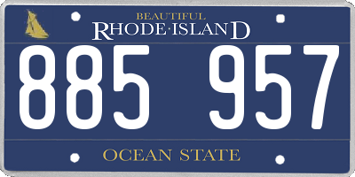 RI license plate 885957