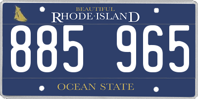 RI license plate 885965