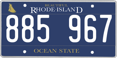 RI license plate 885967