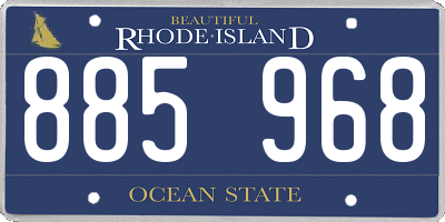RI license plate 885968