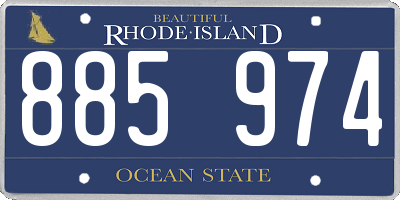 RI license plate 885974