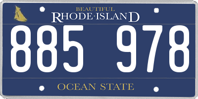 RI license plate 885978