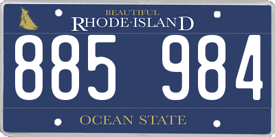 RI license plate 885984