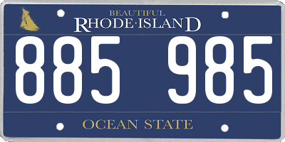 RI license plate 885985