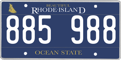 RI license plate 885988